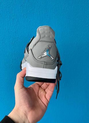 Мужские серые кожаные кроссовки nike air jordan 4 🆕 найк джордан 43 фото
