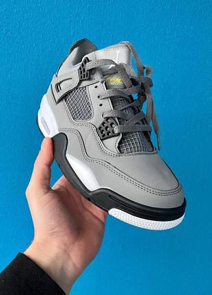 Мужские серые кожаные кроссовки nike air jordan 4 🆕 найк джордан 42 фото