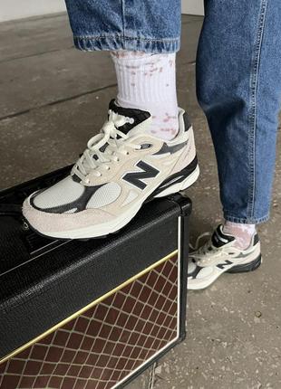 Кросівки чоловічі new balance 990 beige/black