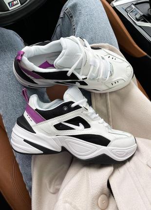 Женские кроссовки nike m2k tekno white black violet 36-37-38-39-40-42