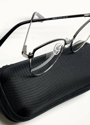 Стильні жіночі окуляри - оправа в металевій оправі із флекс дужками та в комплекті із футляром