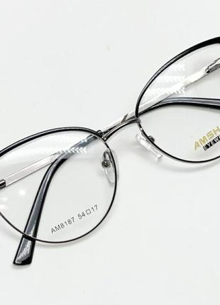 Женские очки оправа металл с флекс дужками с футляром7 фото
