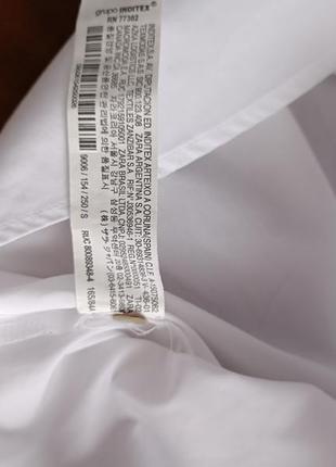 Рубашка с вышивкой белая с манжетами, zara basic denim ,s5 фото