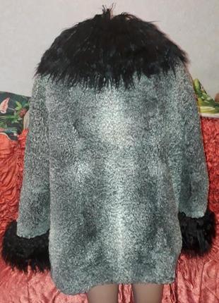 Шуба лама с каракулем4 фото