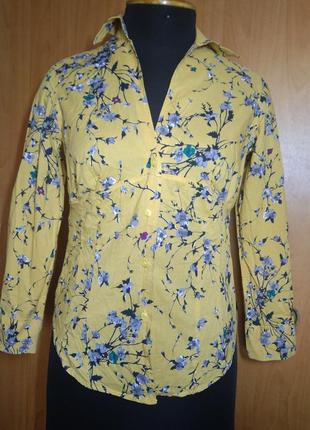 Бренд блузка рубашка paul smith 42р. цветочный принт
