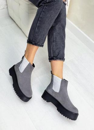 Стильные замшевые ботинки челси в наличии и под отшив деми / зима 💙💛🏆6 фото