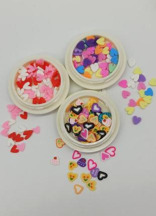 Фимо fashion jewellery в круглой баночке сердечки