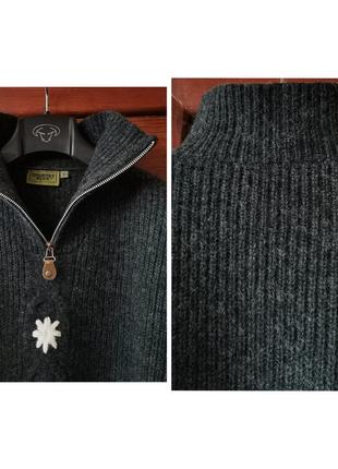 Свитер лыжный country blue шерсть свитер высокая горловина на молнии6 фото