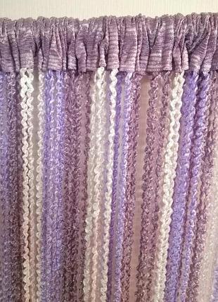 Штори нитки спіралі веселка з люрексом №5/12/18 300*280 см