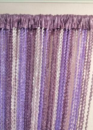 Штори нитки спіралі веселка з люрексом №5/12/18 300*280 см
