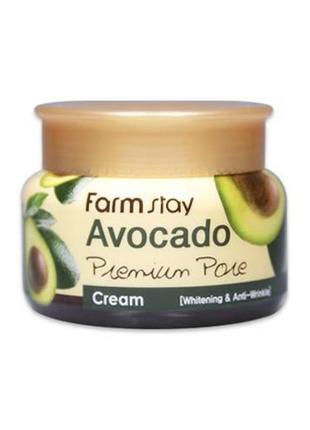 Осветляющий лифтинг-крем для лица с экстрактом авокадо farmstay avocado premium pore cream
