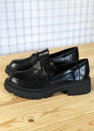 Лофери fashion loafers black4 фото