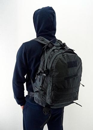Тактический рюкзак raid 40 литров черный туристический армейский рюкзак походный с системой m.o.l.l.e black6 фото