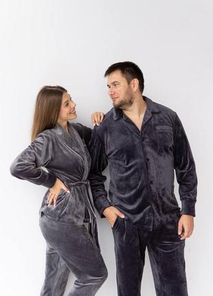💥хит продаж! 💥пижама мужская плюш велюр одежда для дома теплая2 фото