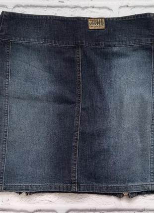 Джинсовая юбка мини, синяя юбка короткая, джинсовая юбка с замками4 фото