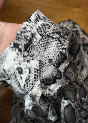 Мини юбка сатиновая атласная шелковая анималистический змеиный принт6 фото