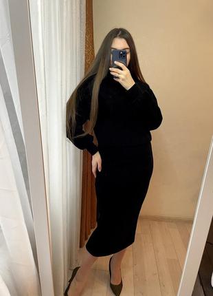 Костюм, платье миди