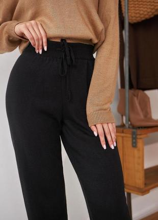 Женские вязанные брюки черного цвета. модель 2322 trikobakh8 фото