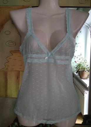 Нежная маечка мятного-бирюзового цвета no secret бельё ночная сорочка камисоль/xs