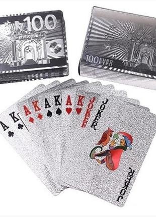 Игральные карты серебряные euro 54 карты