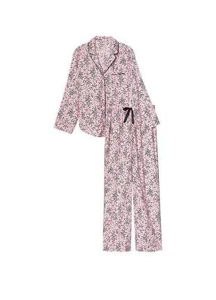 Розовая фланелевая женская пижама victoria's secret, кофта и штаны, домашний костюм сердца размер xl3 фото