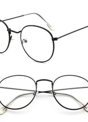 Имиджевые очки нулевки формы неправильный круг оправа