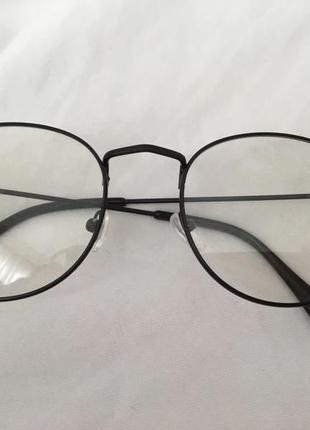 Іміджеві окуляри нульовки форми неправильний коло оправа8 фото