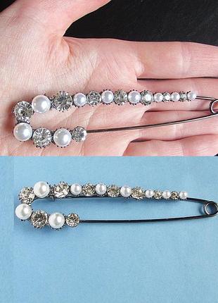 🏵ошатна довга брошка шпилька в стразах, нова! арт. 3014