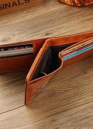 Мужской кошелек доллар коричневый4 фото