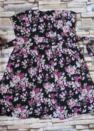Платье. сарафанчик с оголенными плечами с корсетом и цветочным принтом  12  размер3 фото