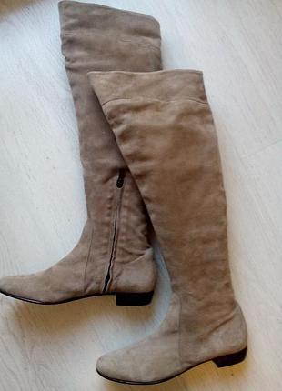 Итальянские замшевые сапоги lavorazione artigianale 38 раз.