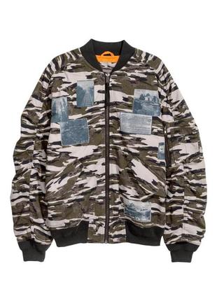 Куртка-бомбер divided h&m мілітарі