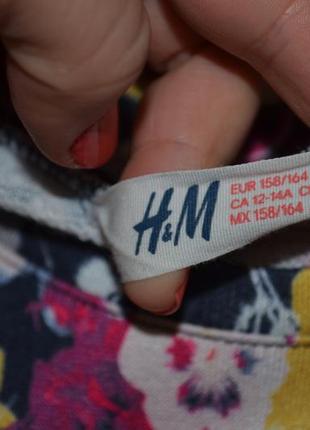 12-14/164 см h&m фирменная  кофта кофточка реглан батник свитшот с принтом цветы9 фото