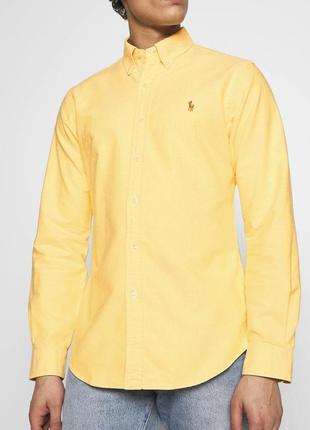 Классическая рубашка ralph lauren oxford slim fit shirt canary yellow