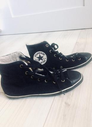 Converse all star замша кожа мех 23 см