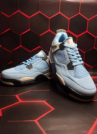 Кроссовки nike air jordan 4 retro se university blue tech grey white (голубой)