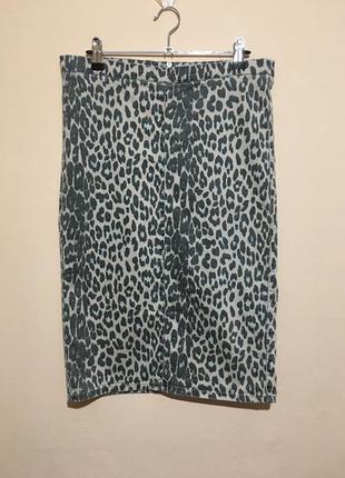 Миди юбка topshop w30 leopard print4 фото