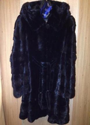 ‼️ шуба норковая carolina fur. шубка под пояс (норка чёрная, натуральная)5 фото