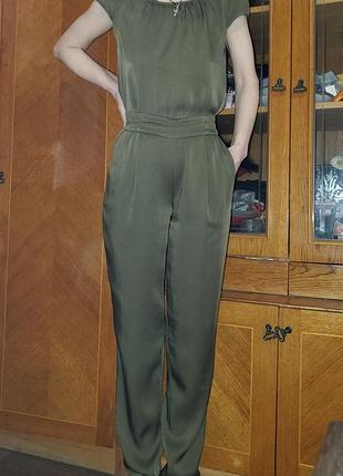 Шовкові літні штани hugo boss, з блузою, шовк, костюм