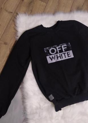 Світшот off white чорний1 фото