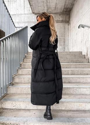 Пальто женское зимнее длинное цвет мокко плащевка +синтепон размер 42, 44, 46, 487 фото