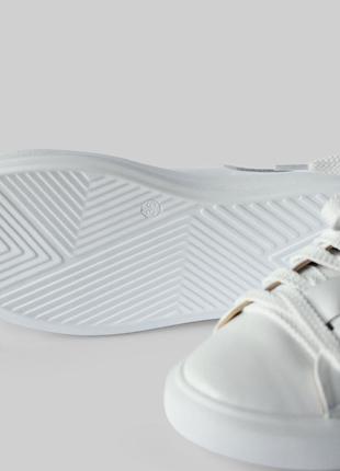 Кеды кожаные белые женские кроссовки низкие натуральная кожа6 фото