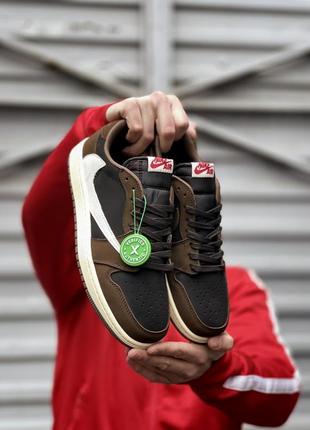 Кросівки travis scott x air jordan 1 low 'dark mocha'