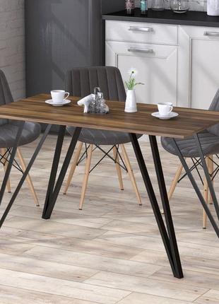 Стіл обідній титан loft design 138 x70 см дуб борас. кухонний стіл лофт з металу