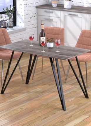 Стіл обідній титан loft design 138 x70 см дуб борас. кухонний стіл лофт з металу