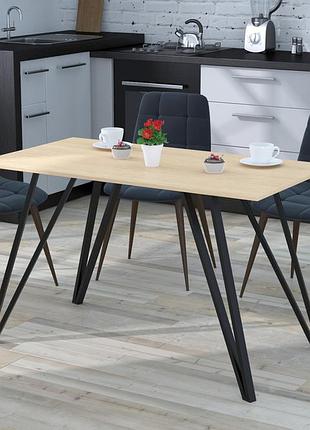Стіл обідній титан loft design 138 x70 см дуб борас. кухонний стіл лофт з металу