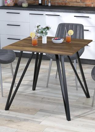 Стіл обідній титан loft design 138 x70 см дуб борас. кухонний стіл лофт з металу