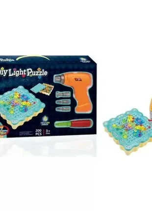 Конструктор tu le hui “diy light puzzle” (200 детали) 12led tlh-19 с шуруповертом