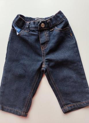 Качественные коттоновые джинсы 6-9 мес1 фото