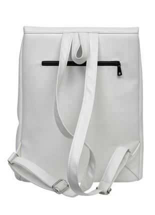 Рюкзак великий місткий білий жіночий шкіра5 фото